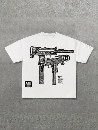 Camiseta branca estampada